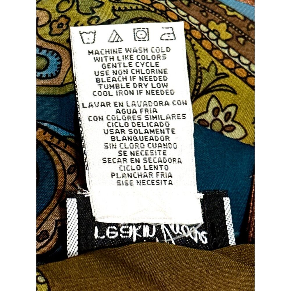Breakin Loose Size 14 Blue Brown Paisley Dress Sheer Chiffon Glamcore Resortcore - Picture 7 of 10